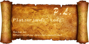 Platzerjanó Leó névjegykártya
